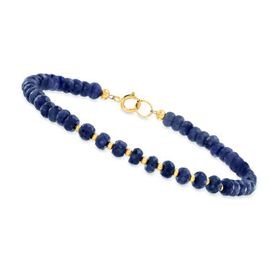 25.00 ct. t.w. Sapphire Bead Bracelet in 10kt Yellow Gold