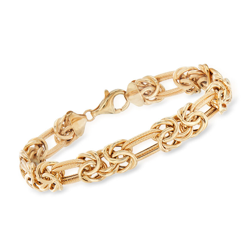 14kt Yellow Gold Byzantine and Double-Link Bracelet image number 0