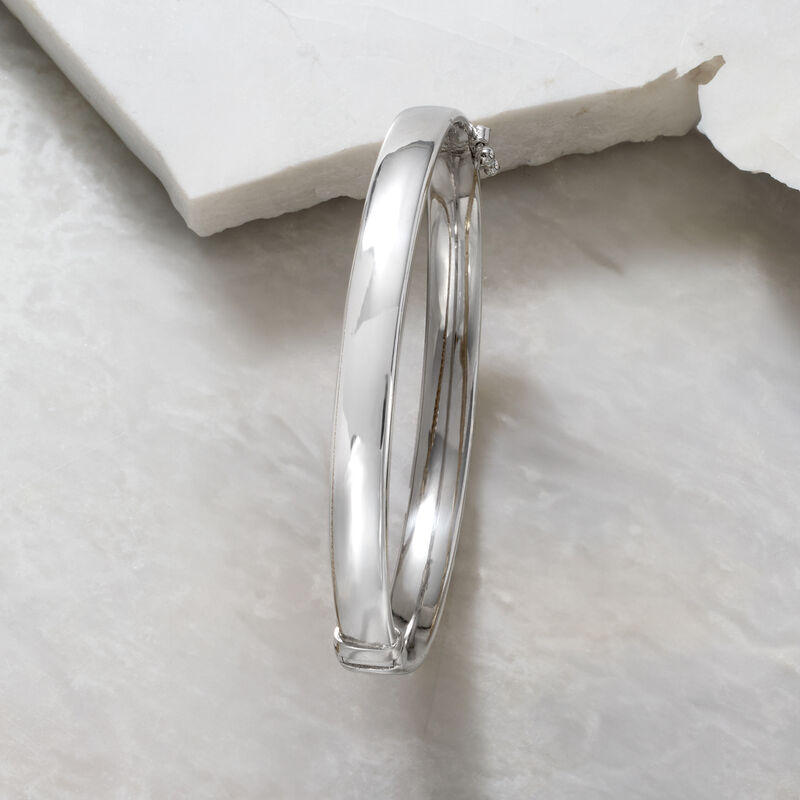 6mm Sterling Silver Bangle Bracelet image number 4