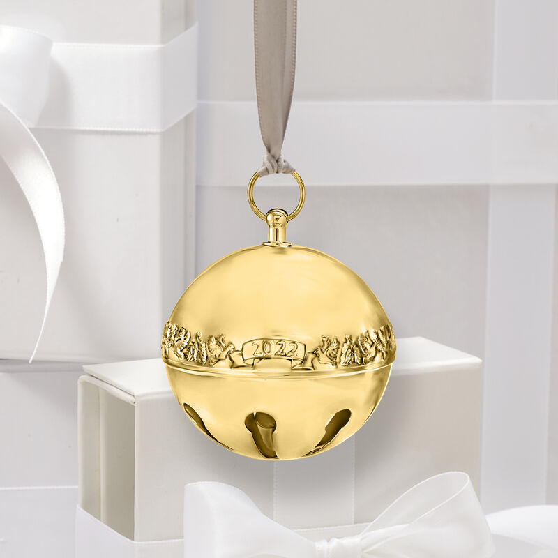 Wallace 2022 Annual Gold-Plated Sleigh Bell Ornament - 33rd Edition image number 6