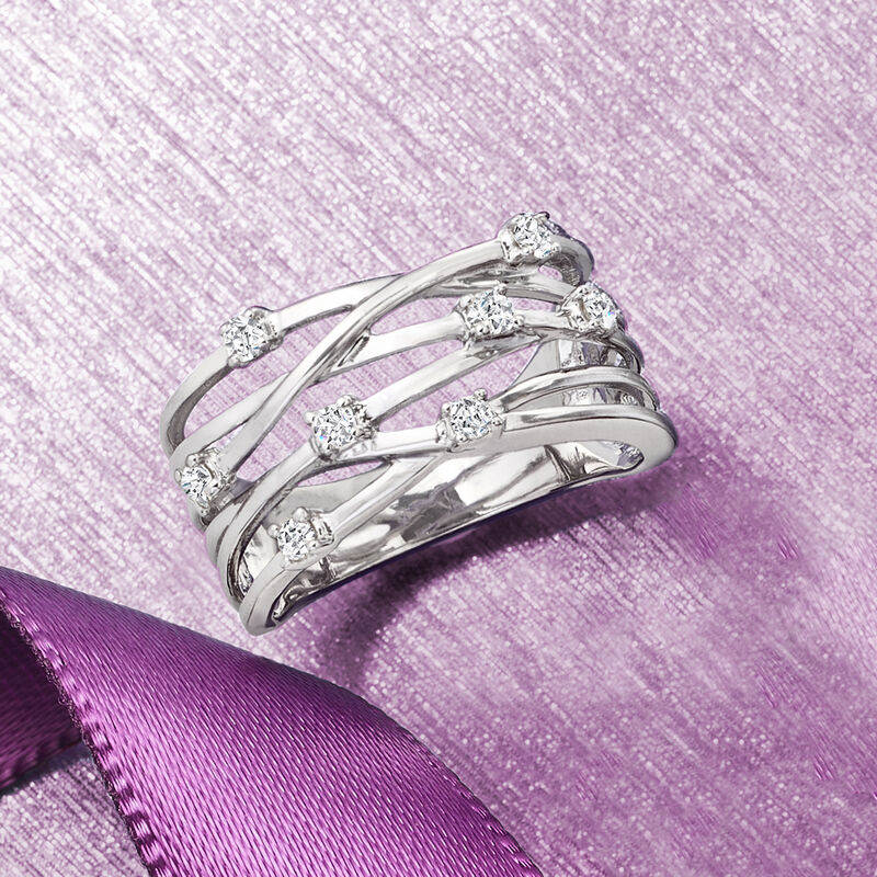 .25 ct. t.w. Diamond Highway Ring in Sterling Silver image number 3