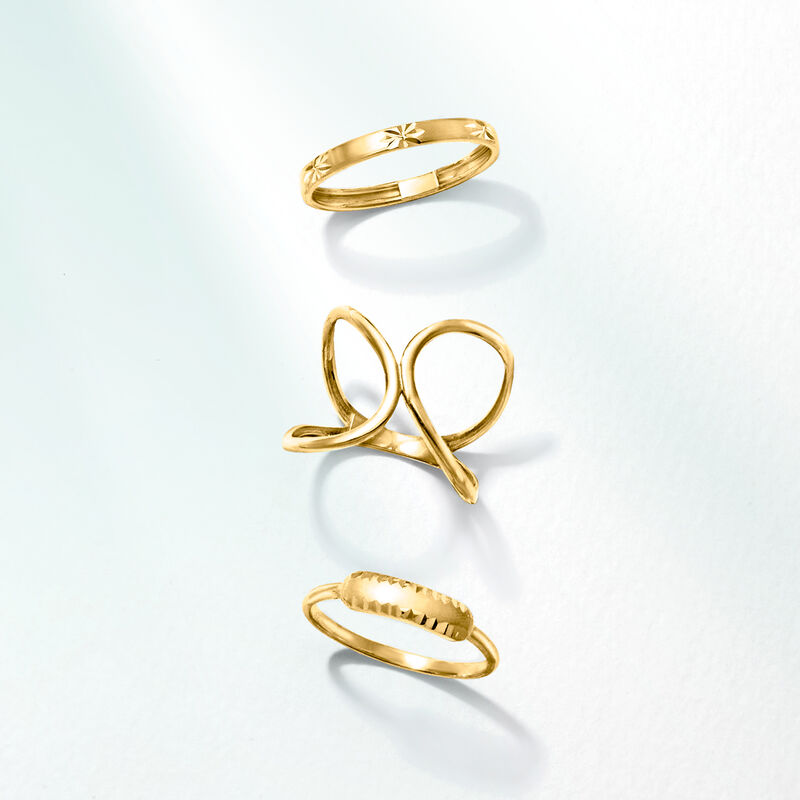 10kt Yellow Gold Freeform Geometric Ring image number 3
