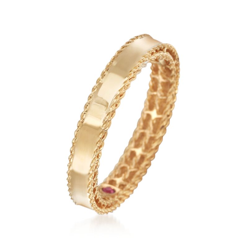 Roberto Coin &quot;Symphony&quot; Princess 18kt Yellow Gold Ring. Size 7 image number 2