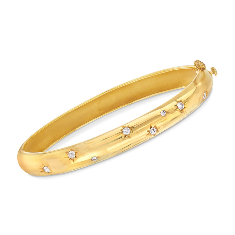 Mazza .36 ct. t.w. Diamond Star Bangle Bracelet in 14kt Yellow Gold image number 0