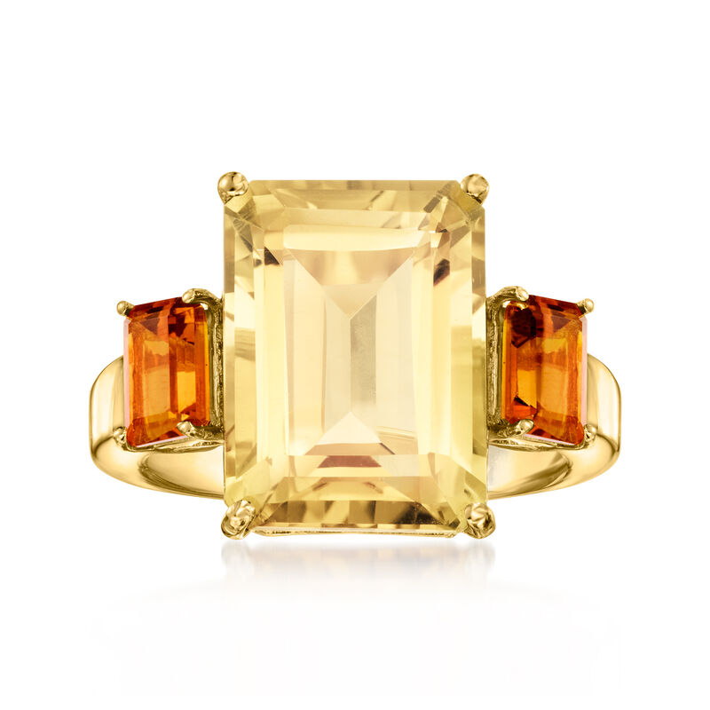 12.00 ct. t.w. Citrine Ring in 18kt Gold Over Sterling image number 0