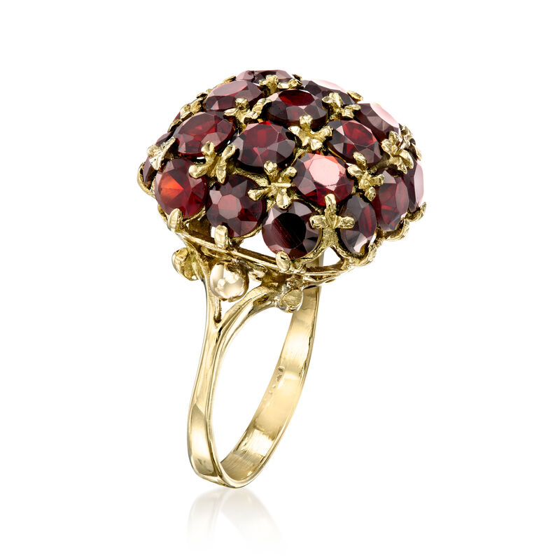 C. 1970 Vintage 6.30 ct. t.w. Garnet Cluster Ring in 18kt Yellow Gold. Size 6 image number 2