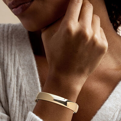 12mm 14kt Yellow Gold-Plated Bangle Bracelet