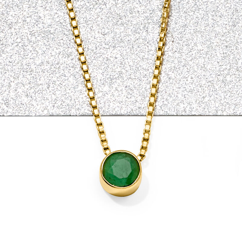 .50 Carat Emerald Necklace in 18kt Gold Over Sterling. 18&quot; image number 2