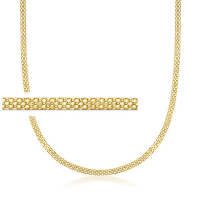 Italian 3.7mm 18kt Gold Over Sterling Bismark-Link Necklace