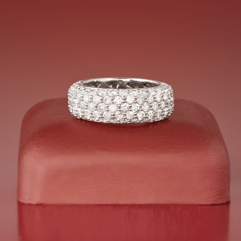 3.76 ct. t.w. Pave Diamond Eternity Band in 14kt White Gold image number 4