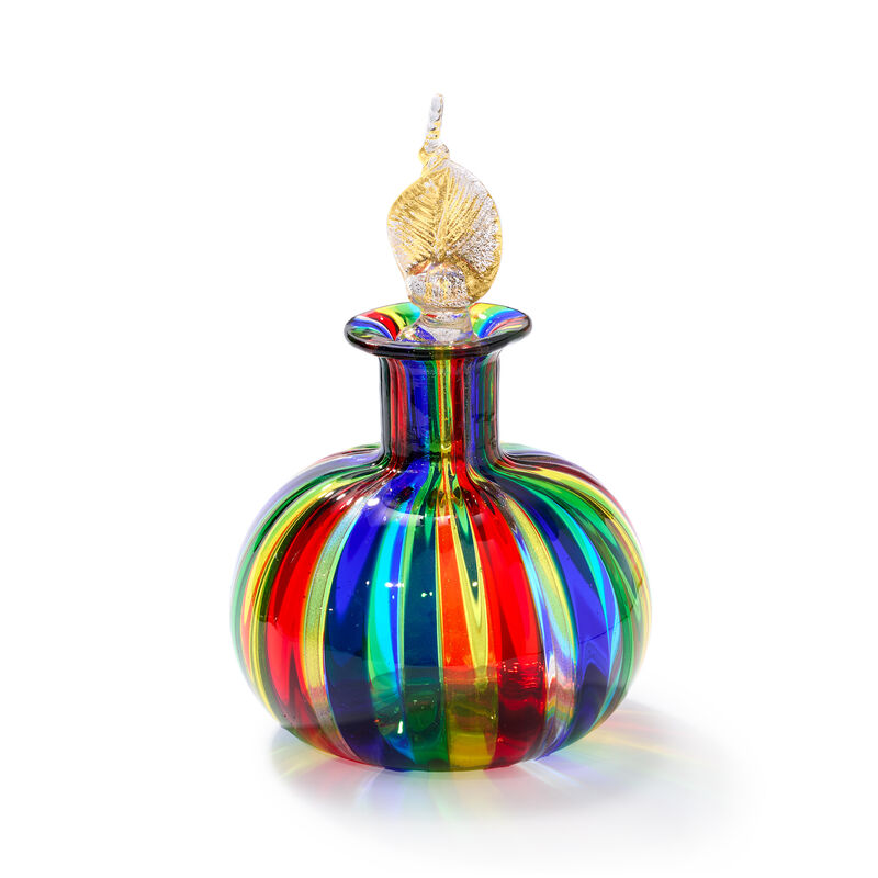 Italian Rainbow Murano Glass Large Perfume Bottle image number 0