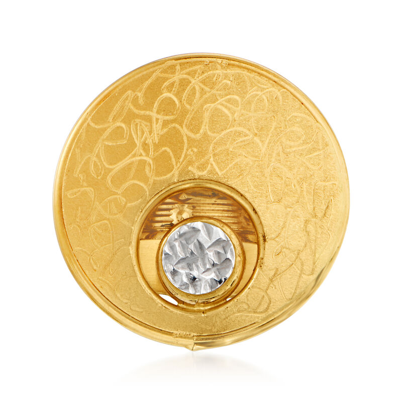C. 1990 Vintage 18kt Two-Tone Gold Disc Ring image number 0