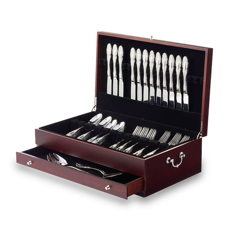 Wallace Dark Walnut Flatware Chest with Drawer image number 0