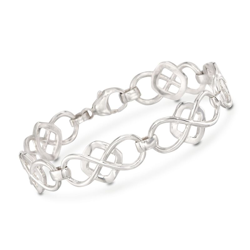 Zina Sterling Silver Infinity-Link Bracelet. 7&quot; image number 0