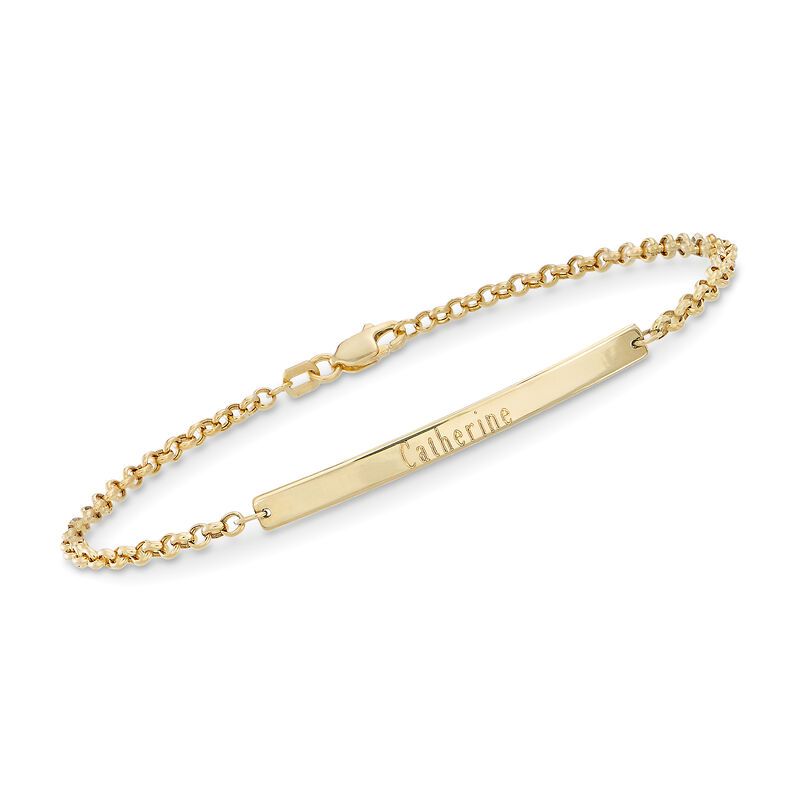 14kt Yellow Gold Name ID Bar Bracelet image number 0