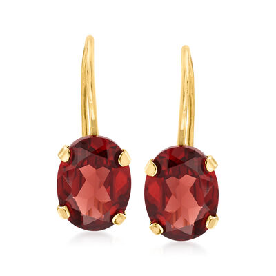 3.00 ct. t.w. Garnet Drop Earrings in 14kt Yellow Gold
