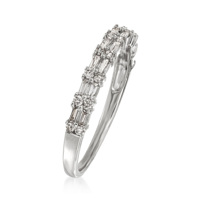 .30 ct. t.w. Round and Rectangular Baguette Diamond Ring in 14kt White Gold image number 2