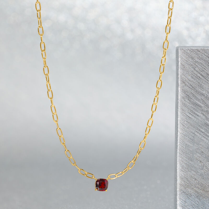 .70 Carat Garnet Paper Clip Link Necklace in 18kt Gold Over Sterling image number 2