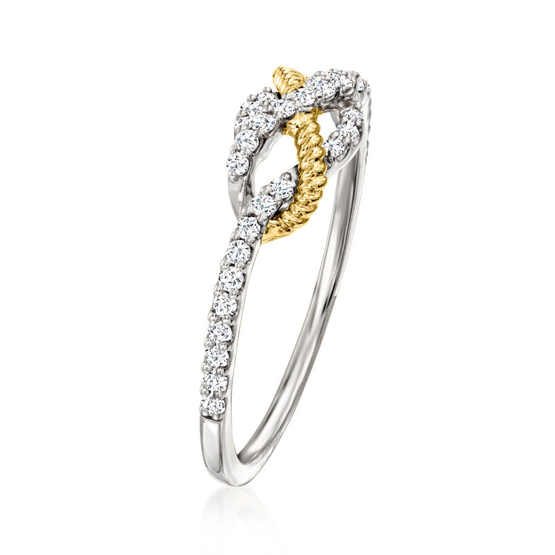 .20 ct. t.w. Diamond Infinity Ring in Sterling Silver and 14kt Yellow Gold image number 2