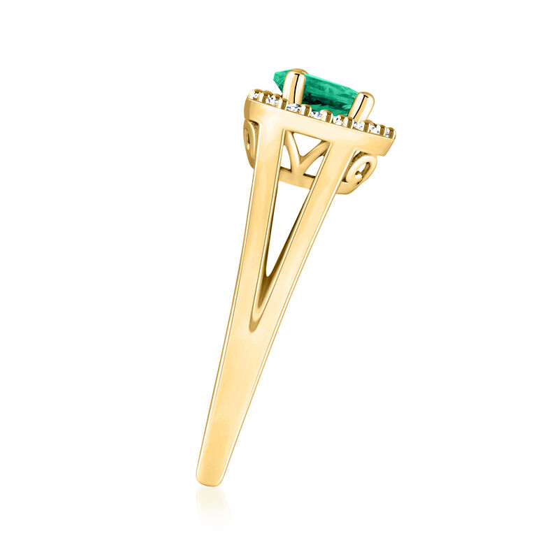 .40 Carat Emerald Ring with .10 ct. t.w. Diamonds in 14kt Yellow Gold. Size 9 image number 1