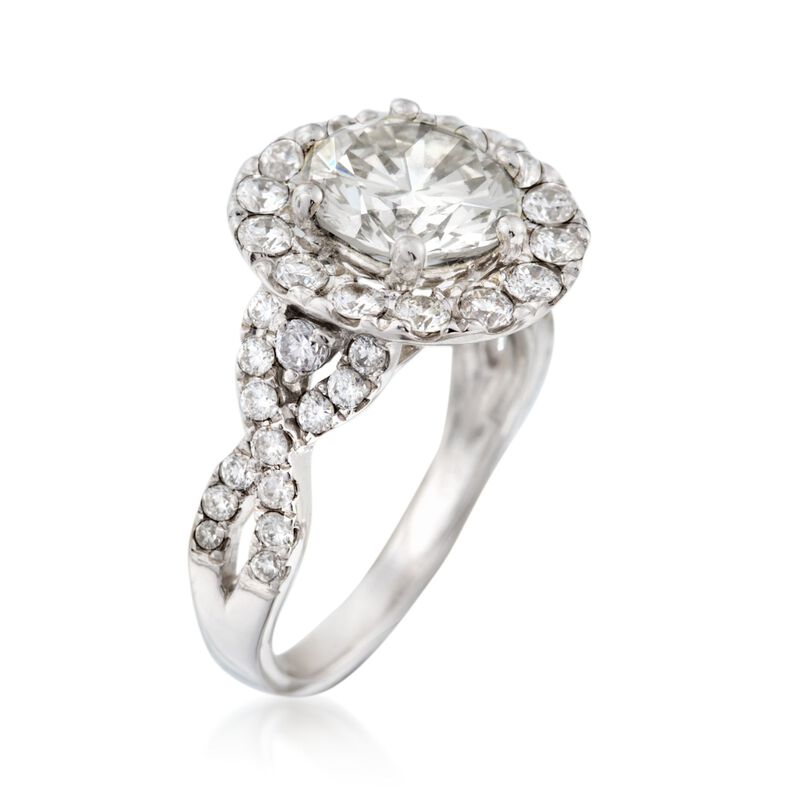 Majestic Collection 4.04 ct. t.w. Diamond Halo Ring in 14kt White Gold image number 2