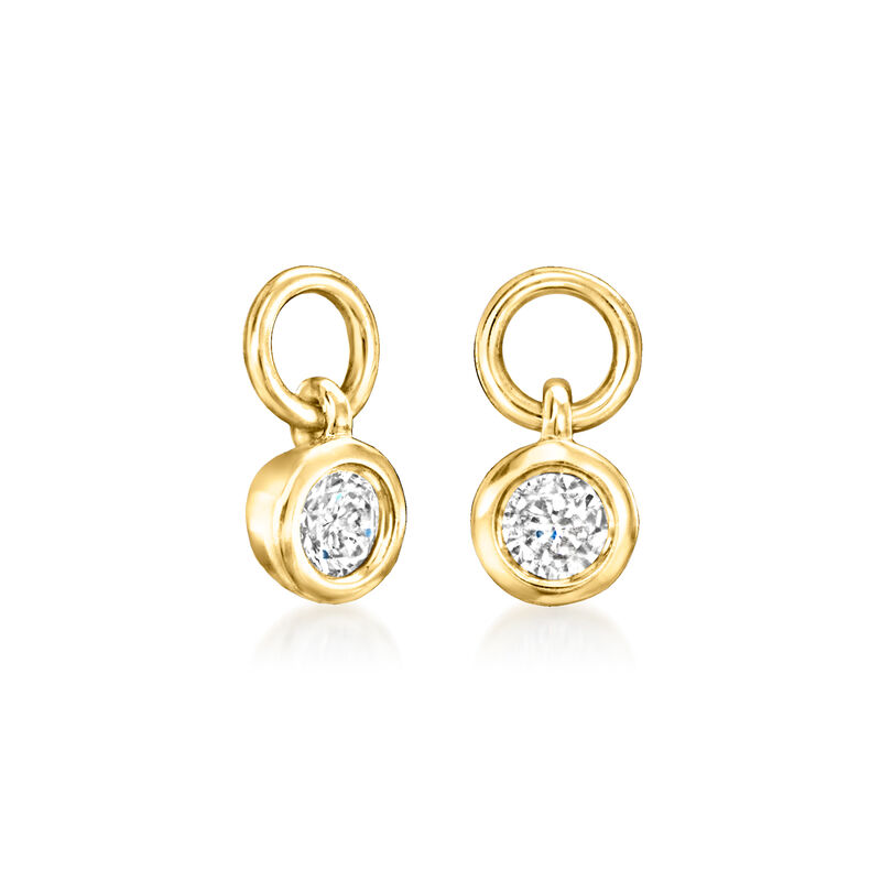 Bezel-Set Diamond Hoop Charms in 14kt Yellow Gold image number 2