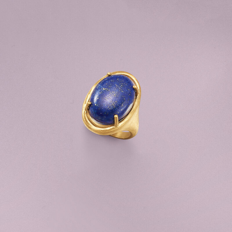Lapis Ring in 14kt Gold Over Sterling image number 5