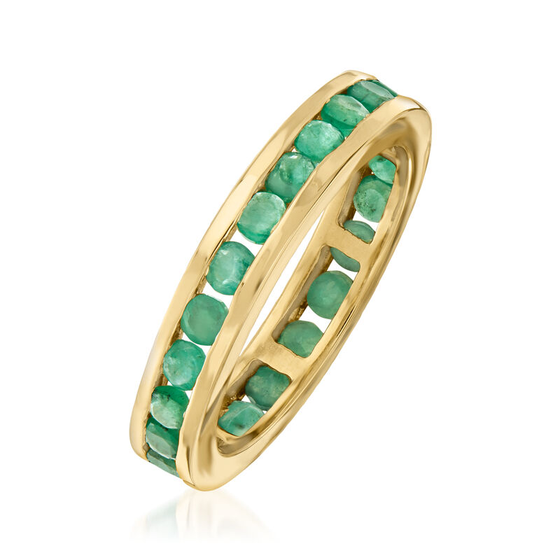 1.10 ct. t.w. Emerald Eternity Band in 14kt Yellow Gold image number 2
