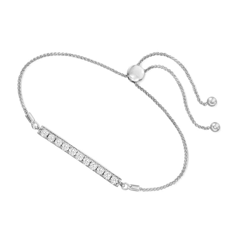 .50 ct. t.w. Diamond Bar Bolo Bracelet in Sterling Silver image number 2