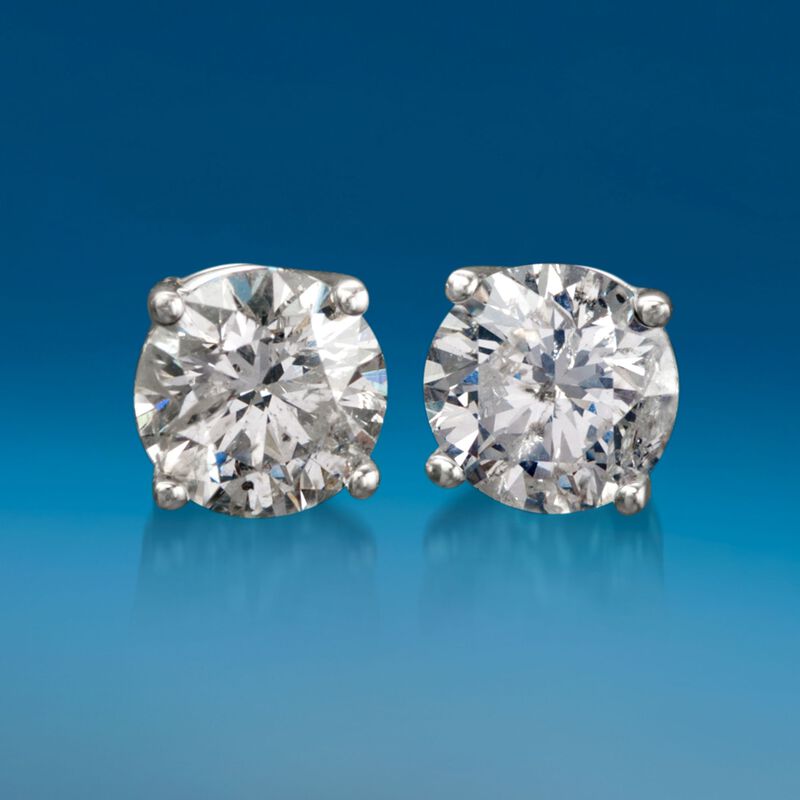 1.00 ct. t.w. Diamond Stud Earrings in 18kt White Gold image number 2