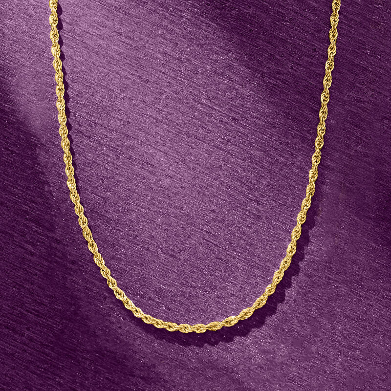 2mm 14kt Yellow Gold Rope-Chain Necklace image number 3