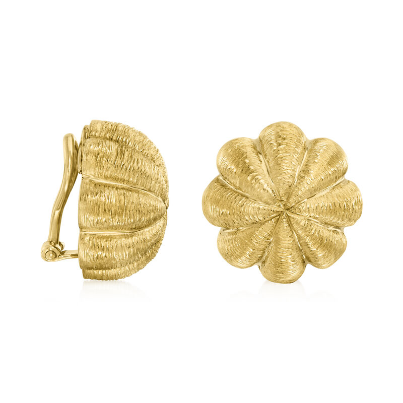 C. 2000 Vintage Tiffany Jewelry 18kt Yellow Gold Acorn Domed Clip-On Earrings image number 2