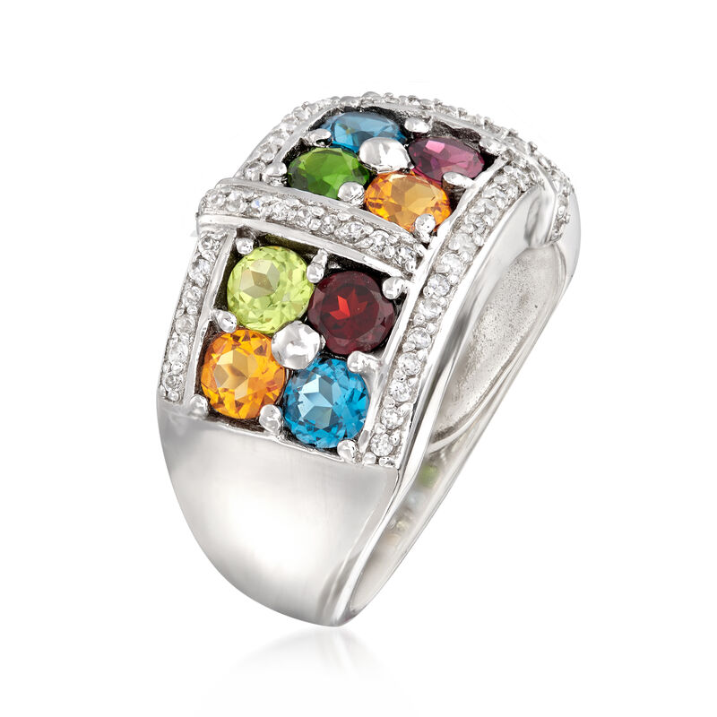 3.60 ct. t.w. Multi-Gem Ring in Sterling Silver image number 2