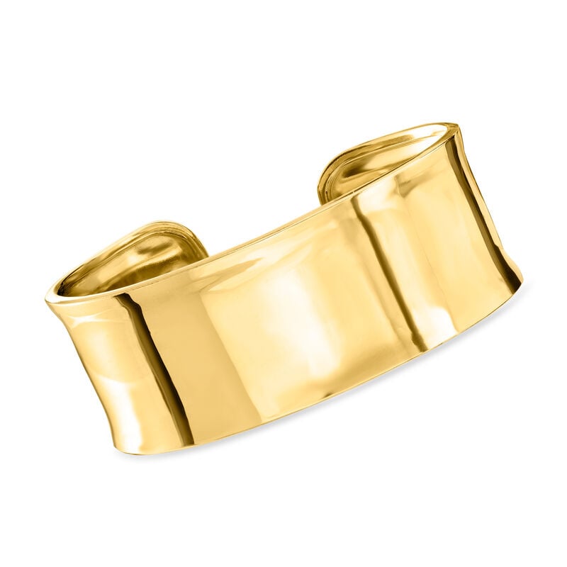 Italian 18kt Gold Over Sterling Polished Cuff Bracelet image number 0