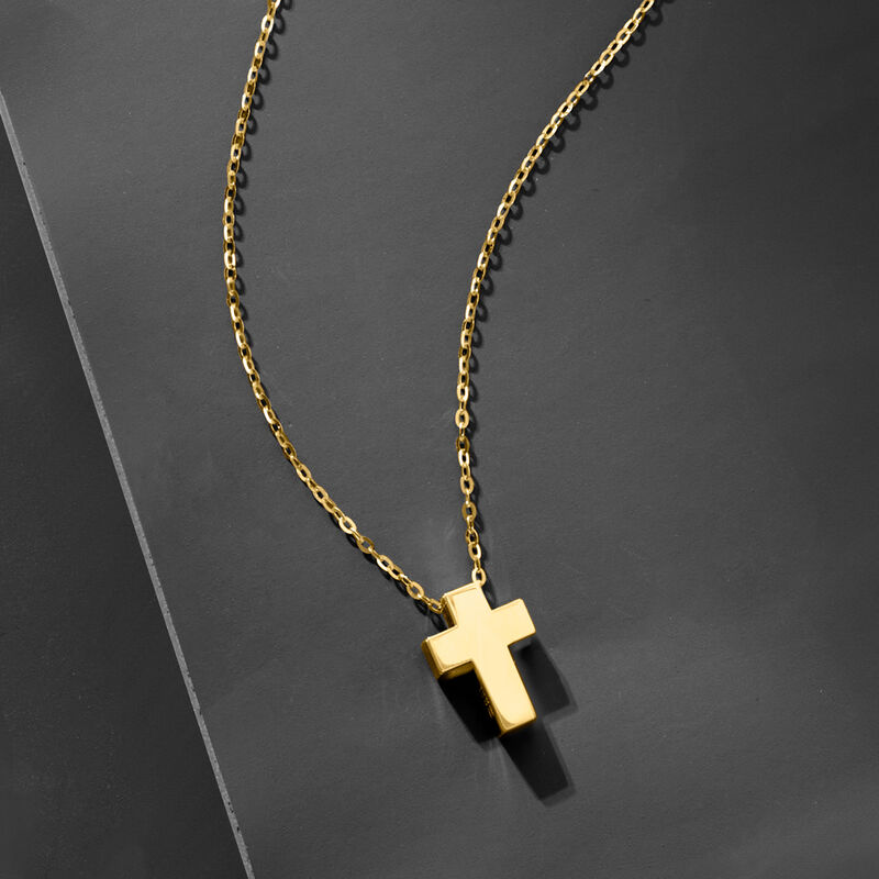 14kt Yellow Gold Cross Pendant Necklace image number 5