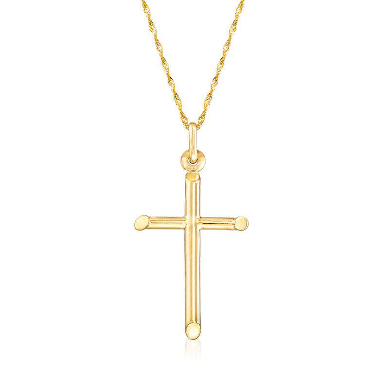 Italian 14kt Yellow Gold Cross Pendant Necklace image number 0