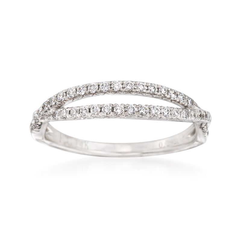 .29 ct. t.w. Diamond Crisscross Wedding Ring in 14kt White Gold image number 0