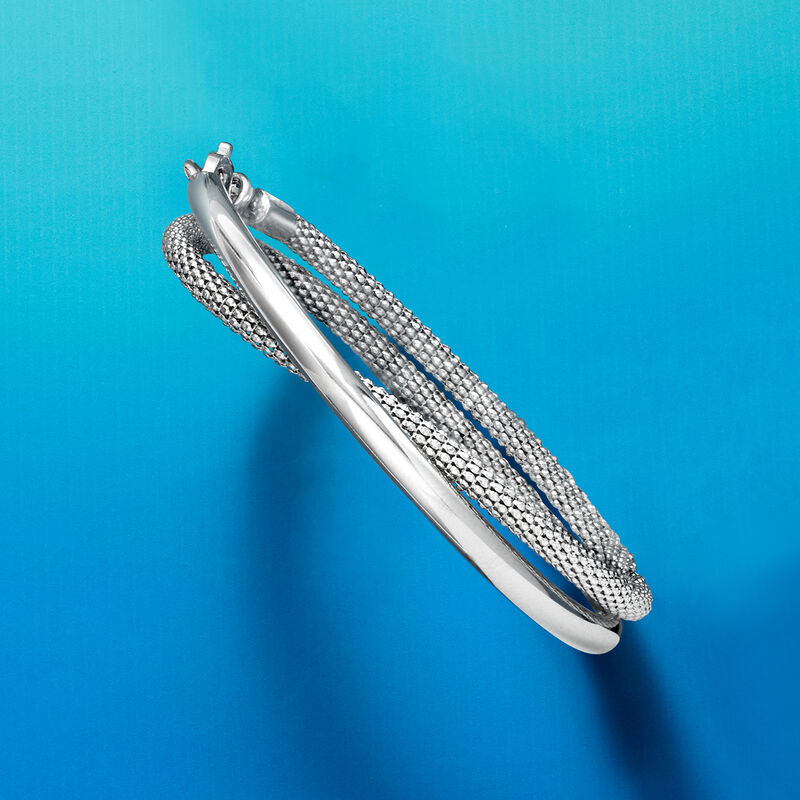 Italian Sterling Silver Wrap Bracelet image number 4