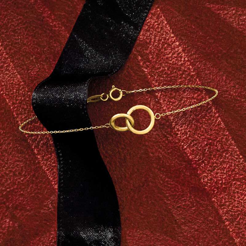 14kt Yellow Gold Circle Bracelet. 7&quot; image number 2