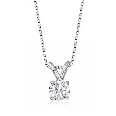 .50 Carat Diamond Solitaire Necklace in 14kt White Gold