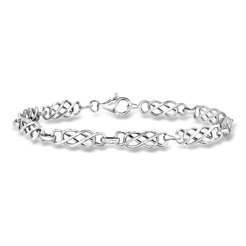 14kt White Gold Double-Infinity Link Bracelet image number 0