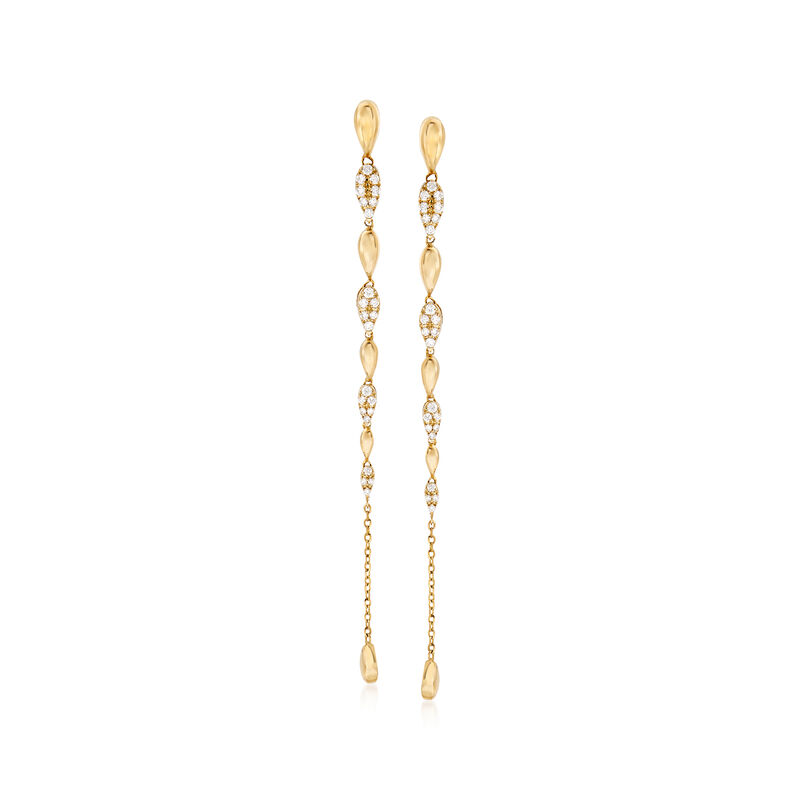 .24 ct. t.w. Pave Diamond Drop Earrings in 14kt Yellow Gold image number 0