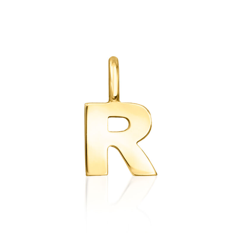 R - 14kt Yellow Gold Initial Charm  image number 0