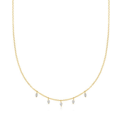 .25 ct. t.w. Marquise Lab-Grown Diamond Station Necklace in 14kt Yellow Gold