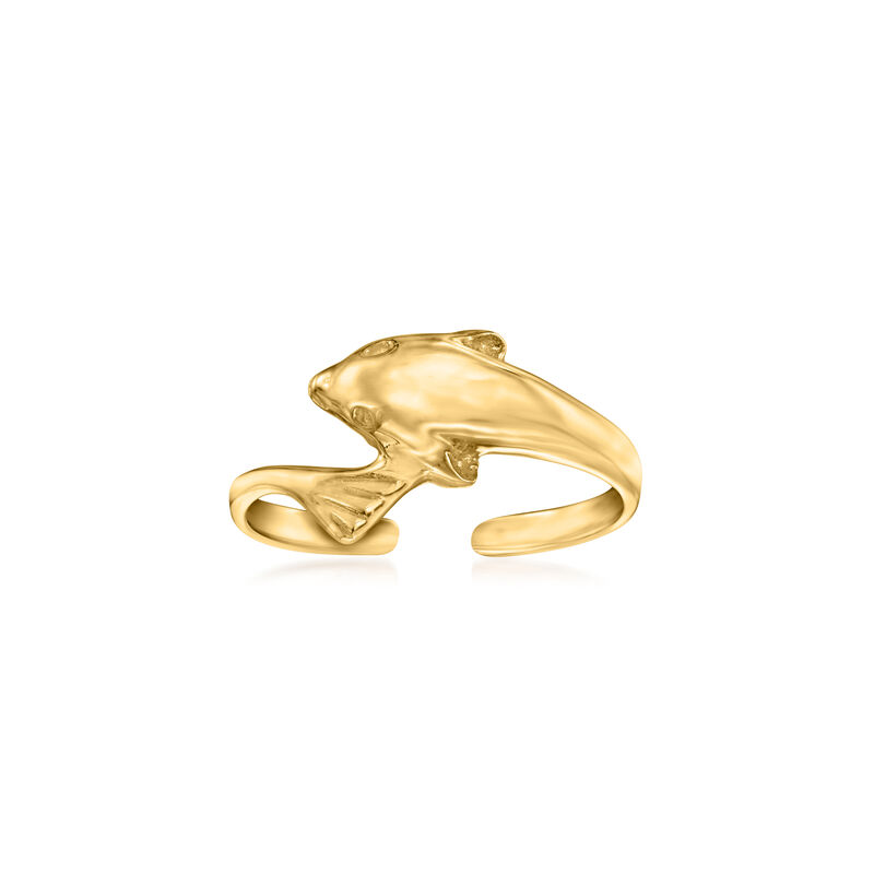 14kt Yellow Gold Dolphin Adjustable Toe Ring image number 0