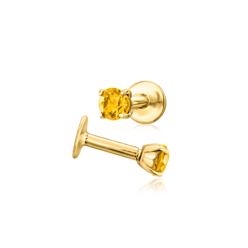 Citrine Flat-Back Earrings in 14kt Yellow Gold image number 4