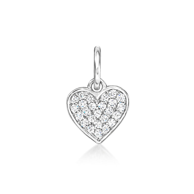 .10 ct. t.w. Diamond Heart Charm in Sterling Silver  image number 1