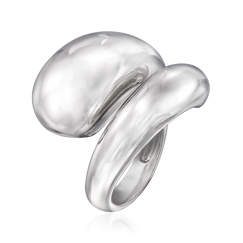 Sterling Silver Puffed Bypass Ring image number 2