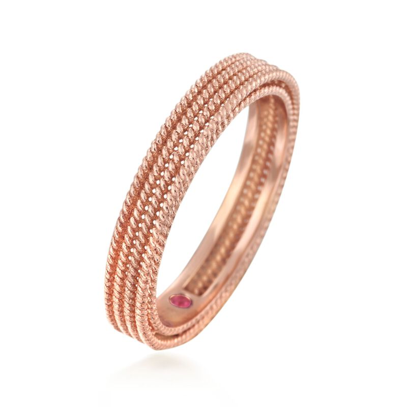 Roberto Coin &quot;Symphony&quot; Barocco Ring in 18kt Rose Gold image number 2