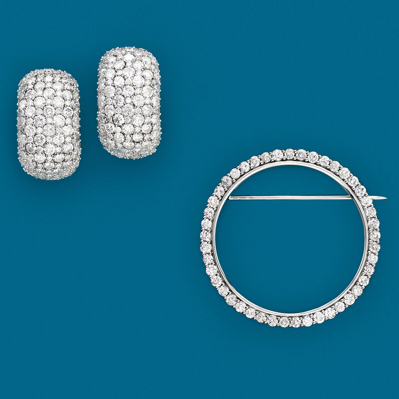 2.00 ct. t.w. Diamond Eternity Circle Pin in 14kt White Gold image number 3